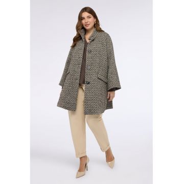 Palton din amestec de lana cu croiala evazata