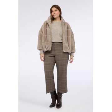 Palton din blana sintetica cu gluga