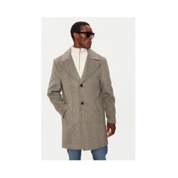 Palton in carouri din amestec de lana