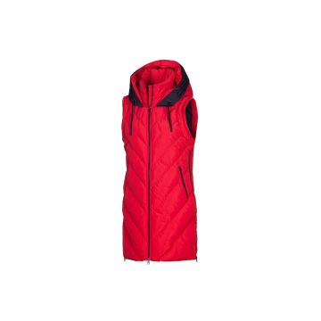 Vesta casual cu gluga fixa pentru femei Velda red