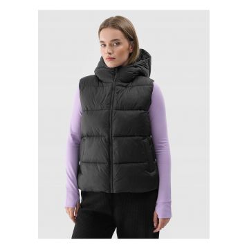 Vesta Matlasata pentru Femei cu Gluga Reglabila si Tehnologie Warm - Negru Intens - 4F