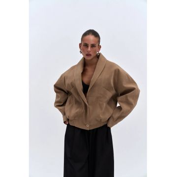 Geaca bomber -  Bandera - bej - textil