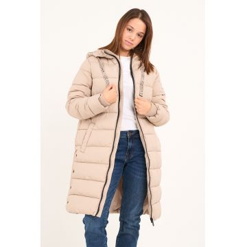 Geaca lunga cu gluga