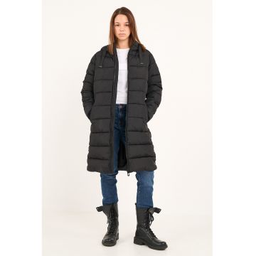 Geaca lunga cu gluga