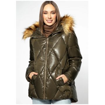 Geaca matlasata dama  umplutura puf - verde - poliester
