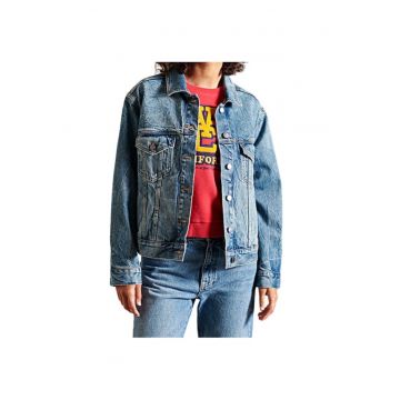 Gheaca din denim Superdry - Bumbac/Elastan - Albastru -