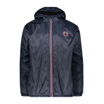 Jacheta barbati  neagra - poliester - cu gluga - captusita - cu