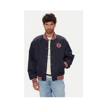 Jacheta college din poliamida cu nasturi si buzunare laterale