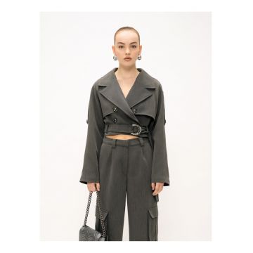 Jacheta crop cu cordon in talie Erevan