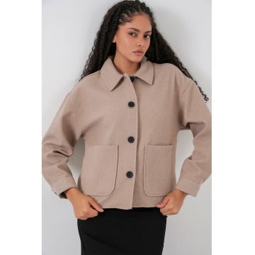 Jacheta dama - HiCCUP - Bej natural - Textil