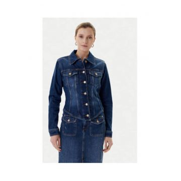 Jacheta din denim - cu guler clasic