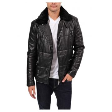 Jacheta din piele biker Louison -