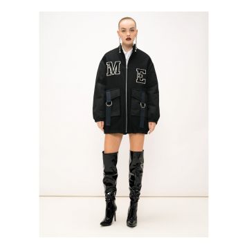 Jacheta lunga din amestec de lana cu maneci cazute Embera