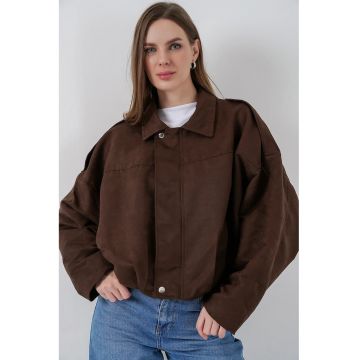 Jacheta pentru dama - HiCCUP - Textil - Maro