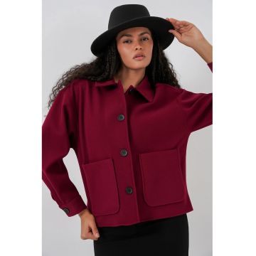 Jacheta pentru dama - HiCCUP - Textil - Visiniu