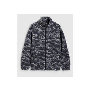 Jacheta sport femei  polar unisex - oversize - albastru denim - marime