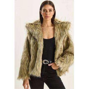 Palton dama - HiCCUP - supradimensionata - blana artificiala