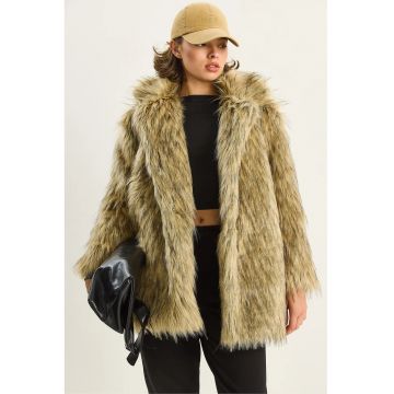 Palton dama -  midi tip puf - croiala lejera - textil