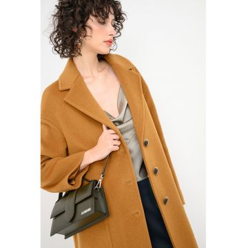 Palton din amestec de lana cu buzunare supradimensionate aplicate Tarocco