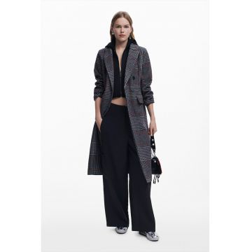 Palton din amestec de lana cu model 2 in 1