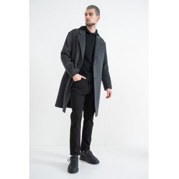 Palton din amestec de lana cu revere decupate Austin