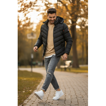 Geaca barbati de iarna neagra 13413