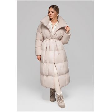 Geaca lunga matlasata cu curea  OW-JALJ-0104