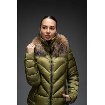Geaca matlasata cu umplutura de puf gasca cu gluga - ELLERY