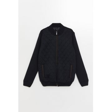 Jacheta bomber cu buzunare laterale si model uni