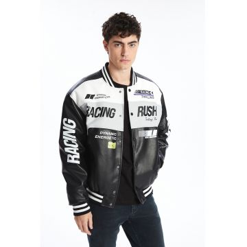 Jacheta bomber cu imprimeu grafic