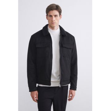 Jacheta-camasa cu captuseala din material teddy