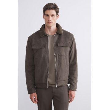 Jacheta-camasa cu captuseala din material teddy