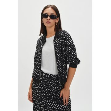 Jacheta cu imprimeu si maneci trei sferturi