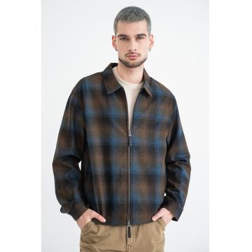 Jacheta din amestec de lana cu model in carouri