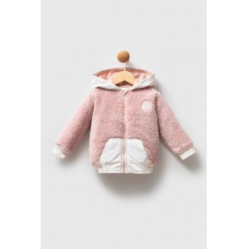 Jacheta plusata cu gluga si logo