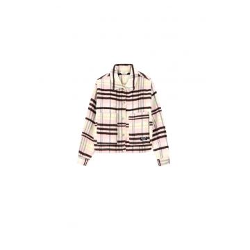 Jacheta tip camasa  pentru fete - model carouri - poliester - multicolor