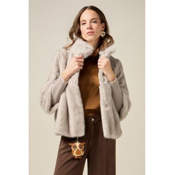 Palton cu blana sintetica