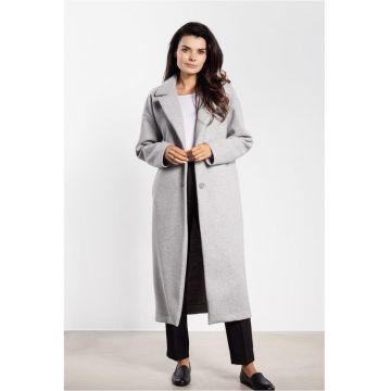 Palton lung cu revere decupate