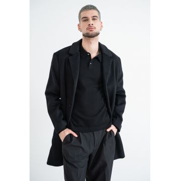 Palton uni din amestec de lana