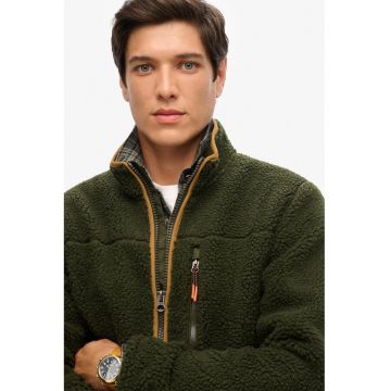 SUPERDRY - Jacheta din material teddy cu buzunare cu fermoar