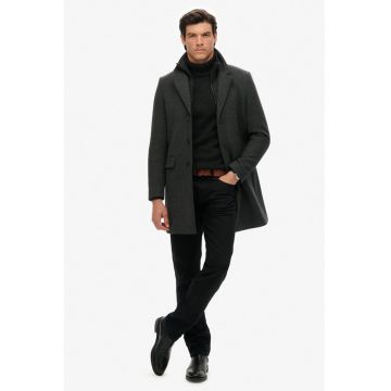 SUPERDRY - Palton slim fit din amestec de lana cu model 2in1