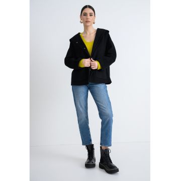 Trenci din amestec de lana cu gluga