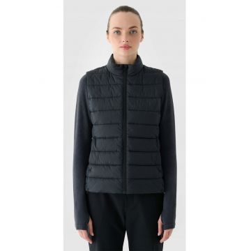 Vesta pentru femei  puf sintetic - neagra - croiala subtire - matlasare orizontala