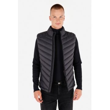 Vesta slim-fit cu fermoar