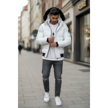 Geaca barbati de iarna  alba  cu defect  A98