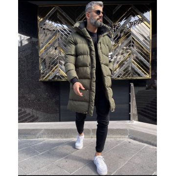 Geaca barbati groasa de iarna kaki CU MIC DEFECT DEF9020