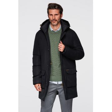 Geaca lunga cu buzunare cu clapa