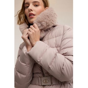 Geaca lunga cu curea