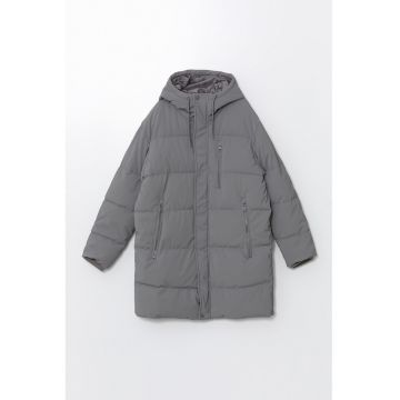 Geaca lunga cu gluga