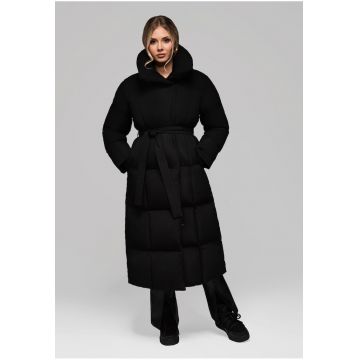 Geaca lunga matlasata cu curea  OW-JALJ-0104